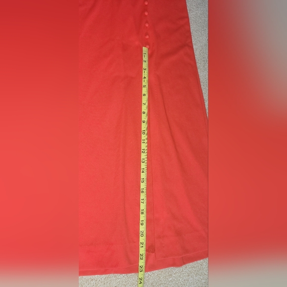 Vintage 1970’s Women's XS Maxi Dress Red Sleeveless Ruffle top. - Picture 7 of 11